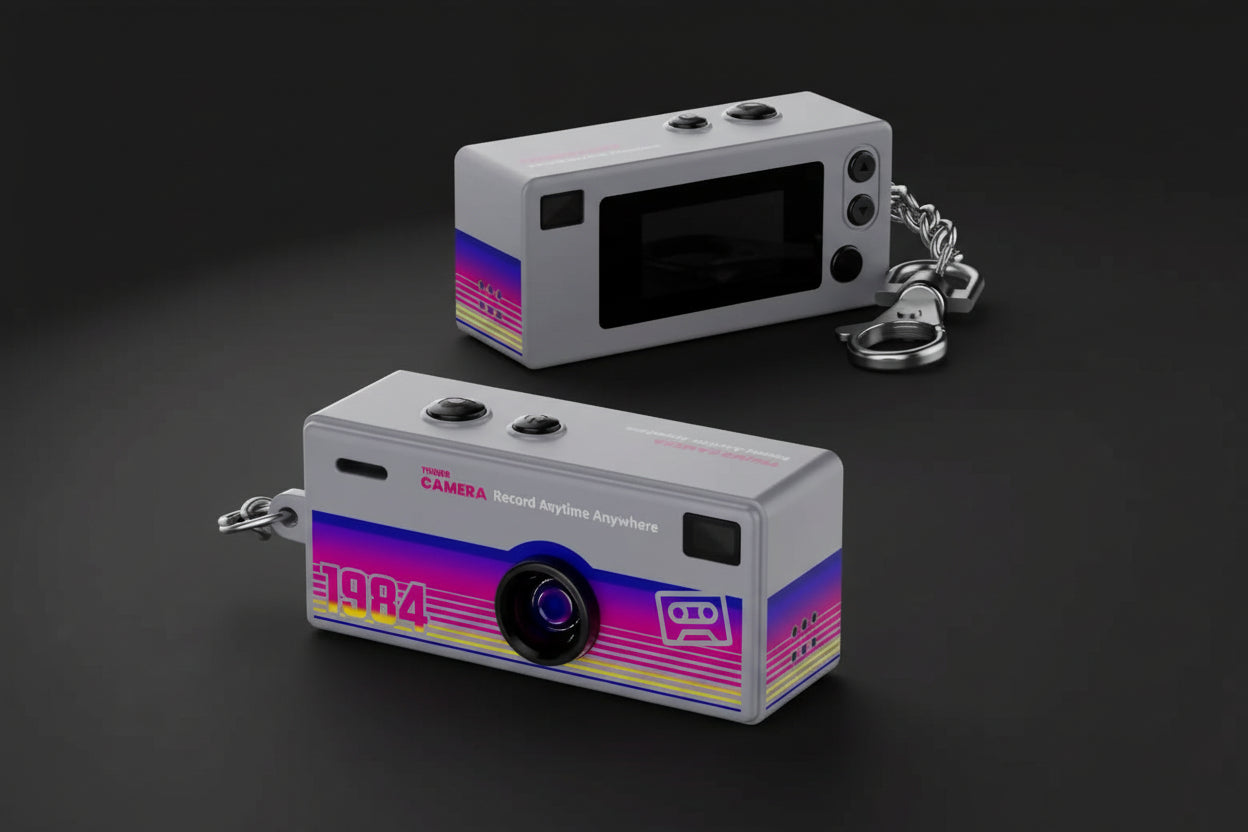 Magecam Retro Camera Keychain 1080P, Built-in Flash, Vintage Design