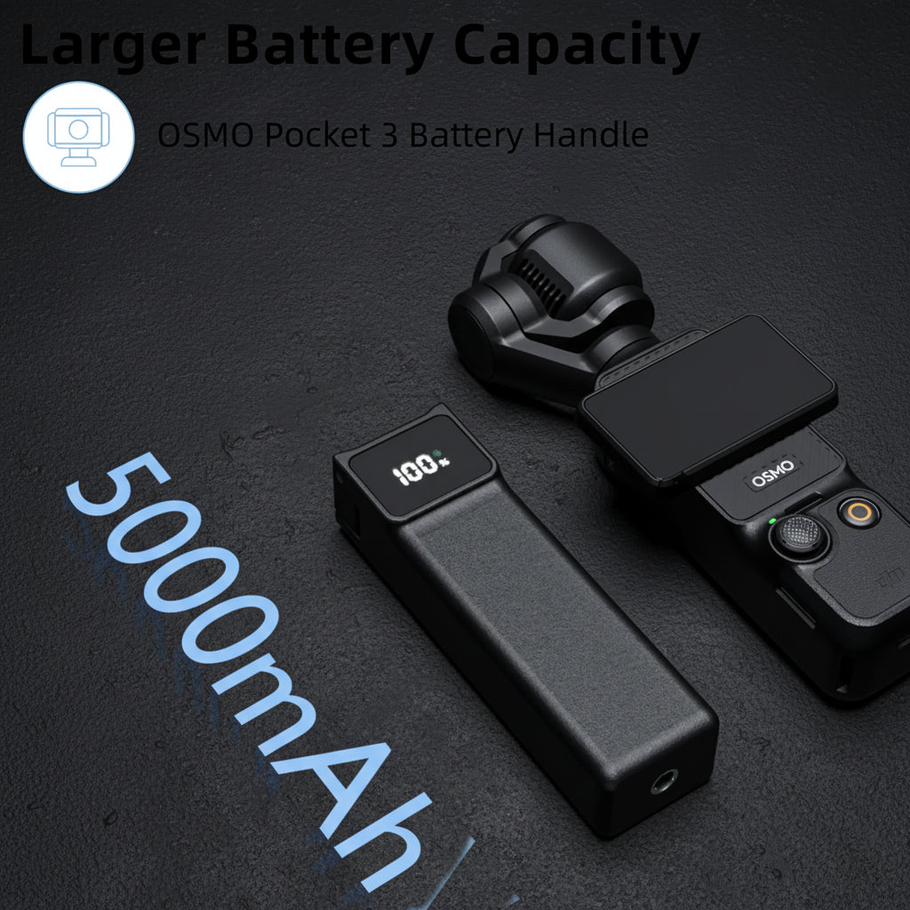 DJI Osmo Pocket 3 Battery Handle — 5,000 mAh, 180 min Battery Life