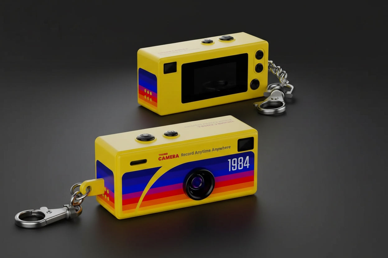Magecam Retro Camera Keychain 1080P, Built-in Flash, Vintage Design